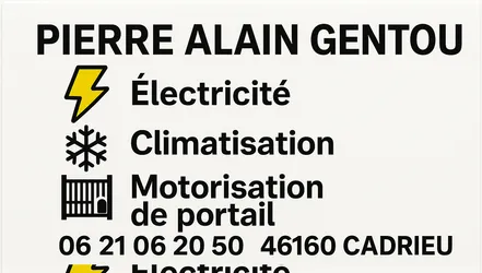 Logo Pierre Alain GENTOU : Électricité générale, climatisation, photovoltaïque
